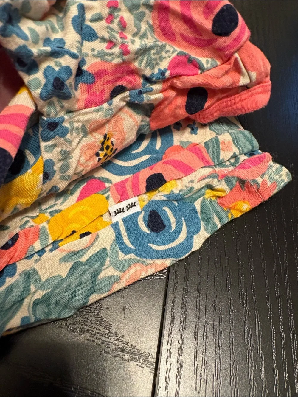 Little Sleepies Pink Floral Cotton Pajama Set with Blue & Yellow Accents